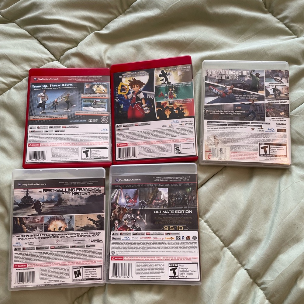 Bundle of five Playstation 3 games; used, good condition